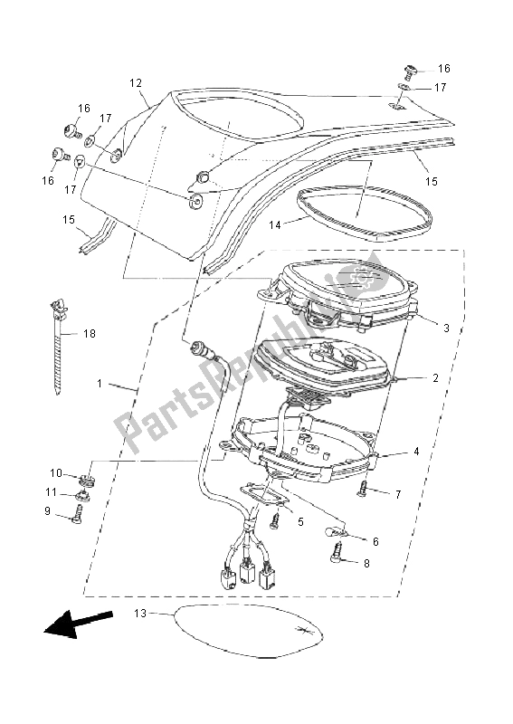 All parts for the Meter of the Yamaha XV 1900A 2011