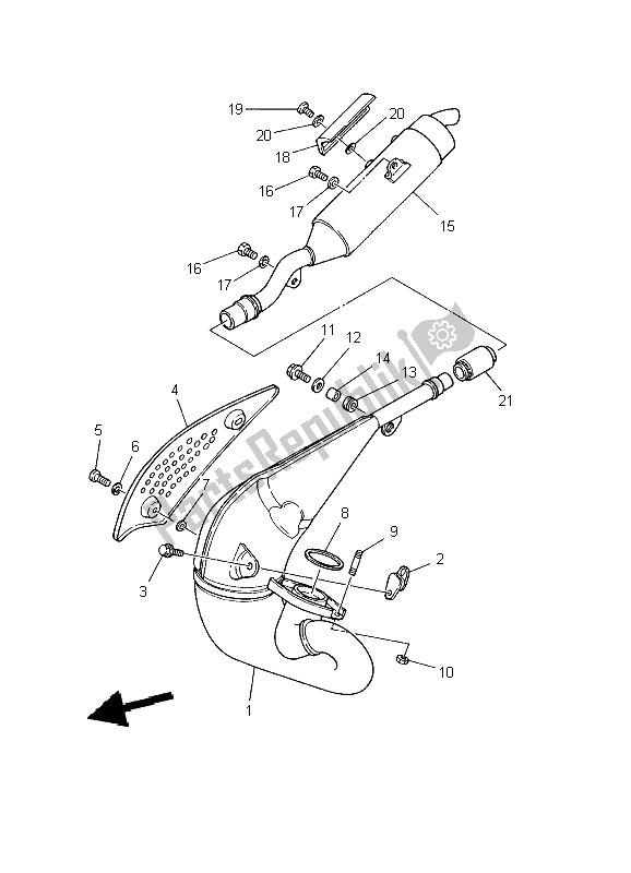 Tutte le parti per il Scarico del Yamaha DT 125R 2002