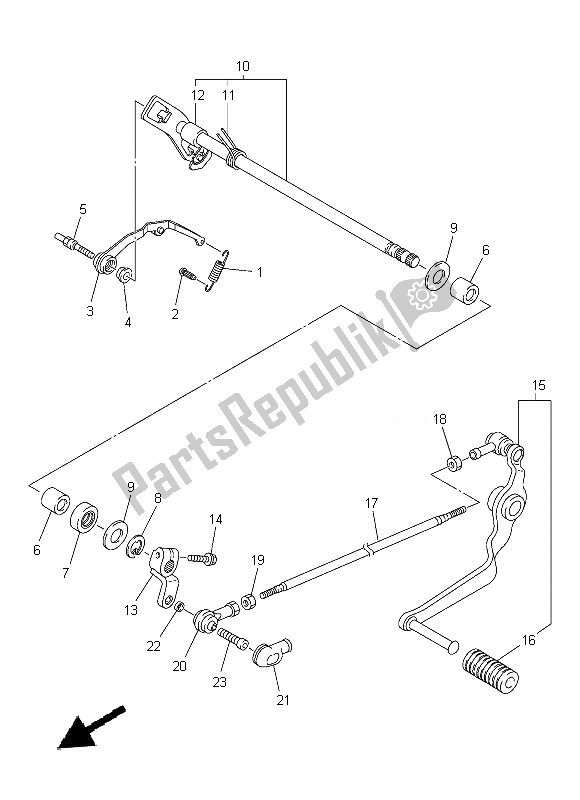 All parts for the Shift Shaft of the Yamaha FZ8 NA 800 2014