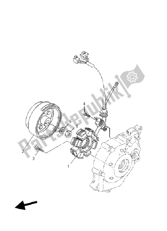 All parts for the Generator of the Yamaha TT R 50E 2010