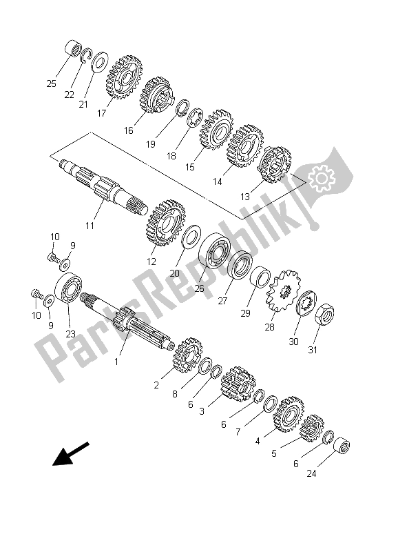 Tutte le parti per il Trasmissione del Yamaha YZ 85 SW LW 2003