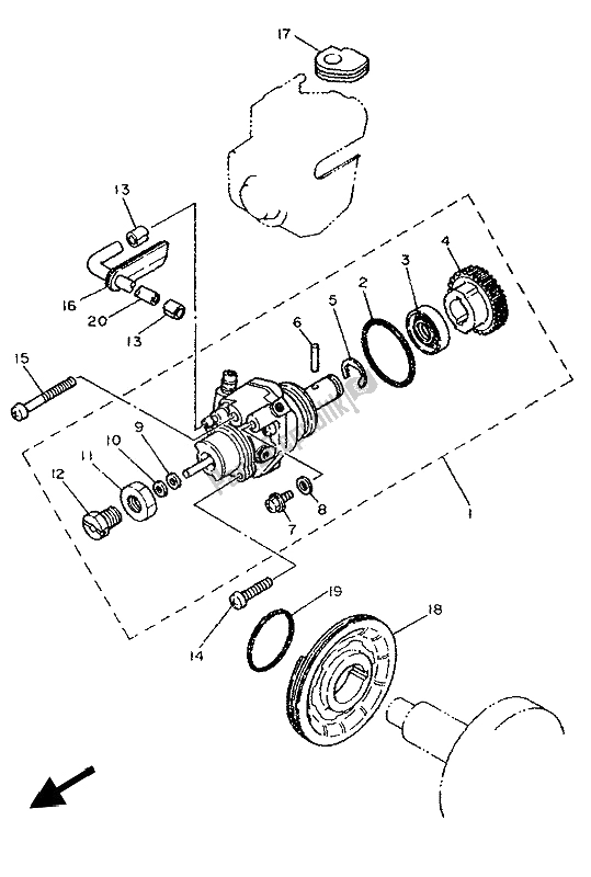 Todas as partes de Bomba De óleo do Yamaha PW 80 1993