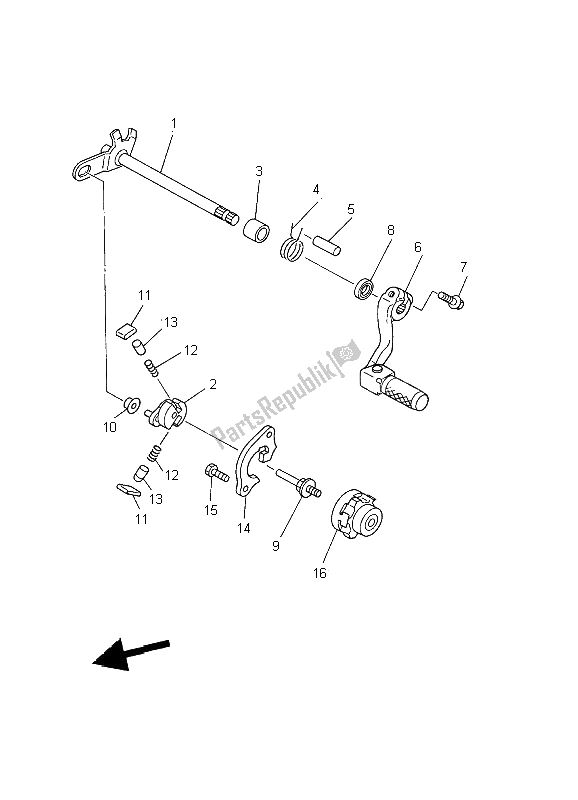 Todas as partes de Eixo De Mudança do Yamaha YZ 426F 2002
