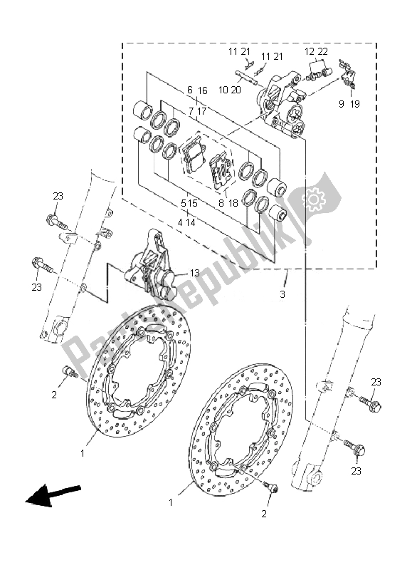 Tutte le parti per il Pinza Freno Anteriore del Yamaha TDM 900 2010