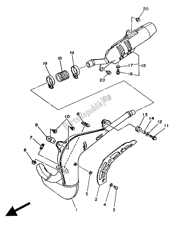 All parts for the Exhaust of the Yamaha DT 125 LC 1987