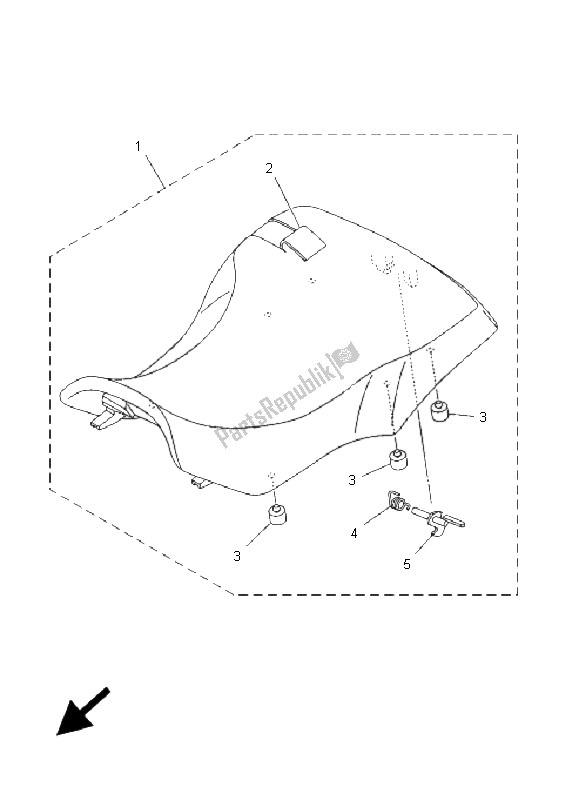 All parts for the Seat of the Yamaha YFM 350F Grizzly 4X4 2009
