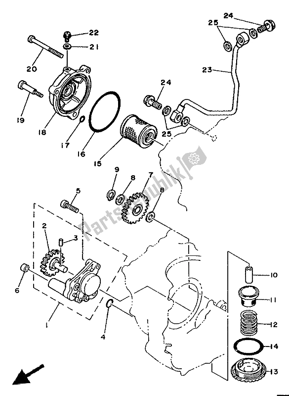 Todas las partes para Bomba De Aceite de Yamaha XT 350 1992