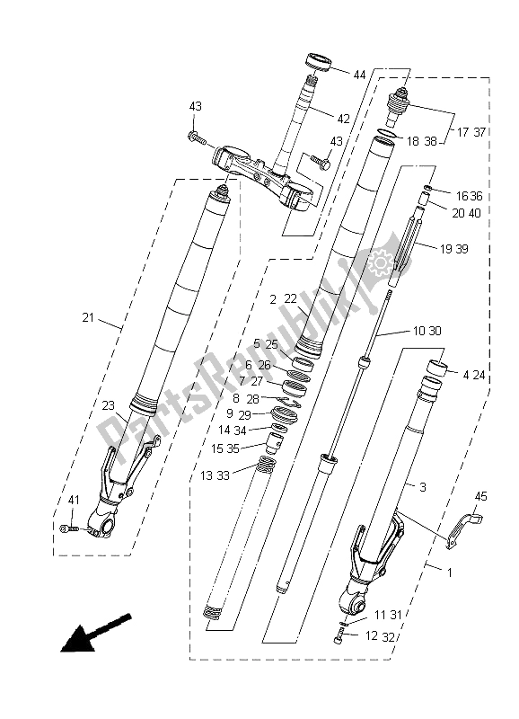 Tutte le parti per il Forcella Anteriore del Yamaha XT 1200Z Tenere 2012