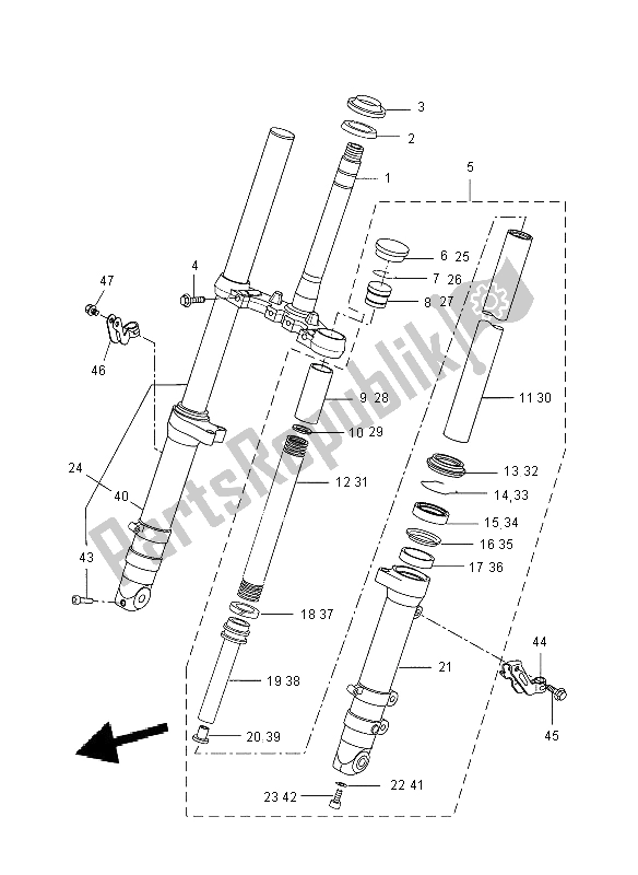 Tutte le parti per il Forcella Anteriore del Yamaha YZF R 125 2008