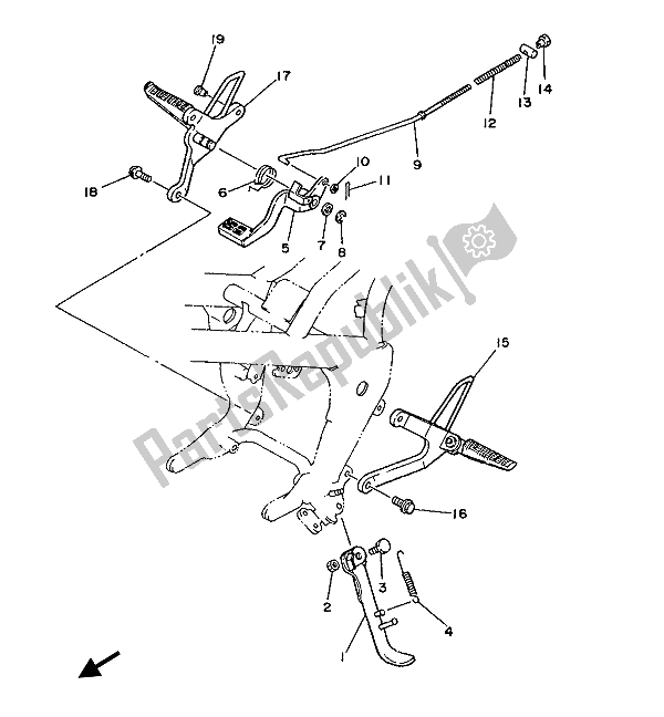 Tutte le parti per il Stand E Poggiapiedi del Yamaha YSR 80 1988