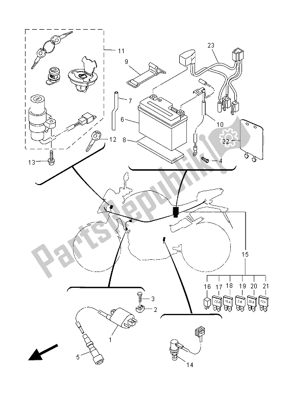 Tutte le parti per il Elettrico 1 del Yamaha MT 125 2015