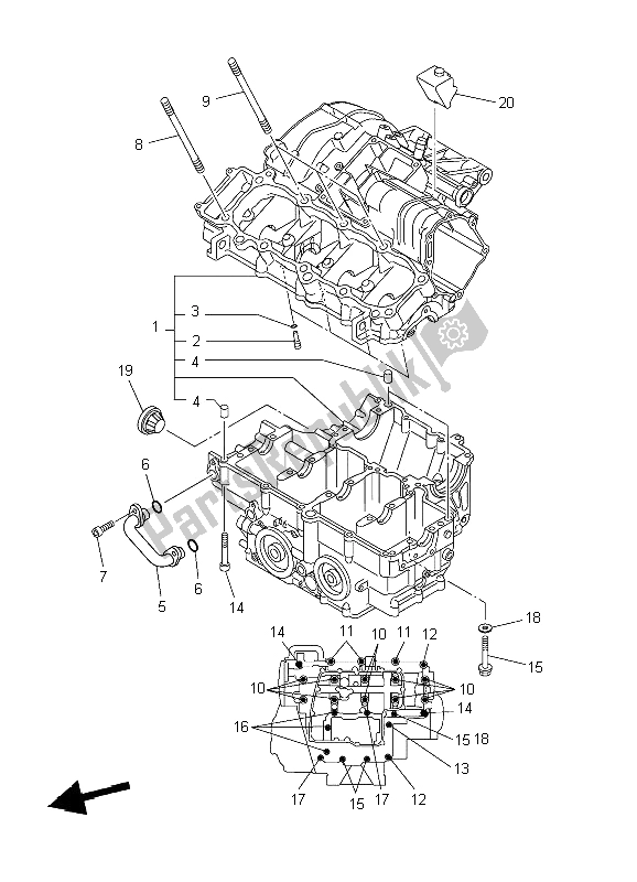 Tutte le parti per il Carter del Yamaha YZF R1 1000 2006