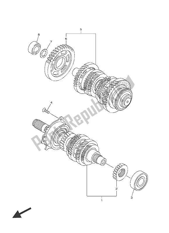 Todas las partes para Transmisión de Yamaha FJR 1300 PA 2016