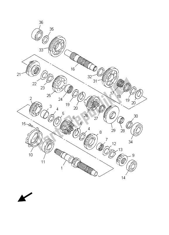 Todas las partes para Transmisión de Yamaha FJR 1300 2003