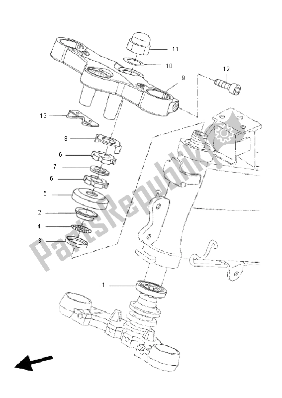 Tutte le parti per il Timone del Yamaha YZF R 125 2011