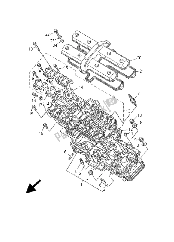 Tutte le parti per il Testata del Yamaha YZF 1000R Thunderace 2001