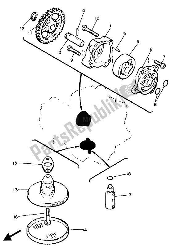 Tutte le parti per il Pompa Dell'olio del Yamaha XJ 600 1989