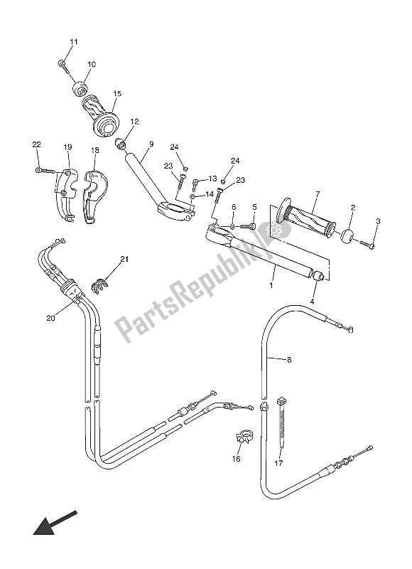 Alle onderdelen voor de Stuurhendel En Kabel van de Yamaha YZF R6 600 2016