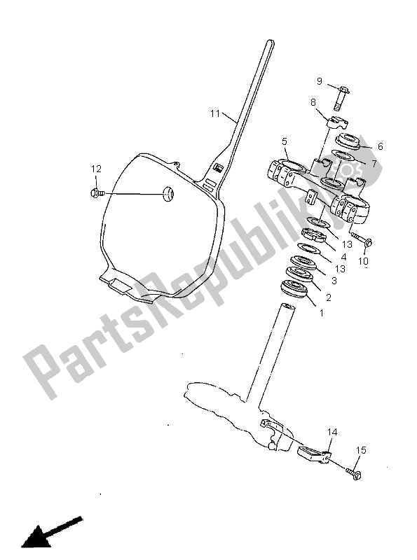 All parts for the Steering of the Yamaha YZ 400F 1999