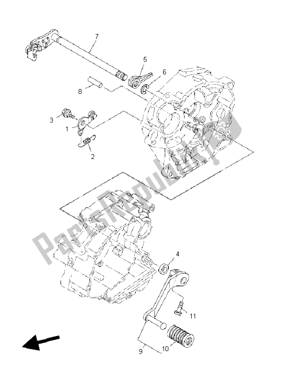 All parts for the Shift Shaft of the Yamaha YB 125 SPD 2008