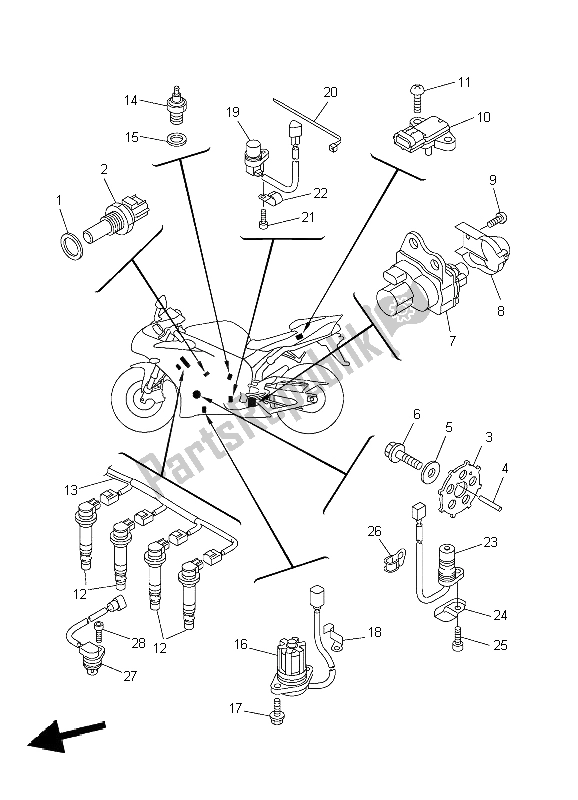 Tutte le parti per il Elettrico 1 del Yamaha YZF R1 1000 2004