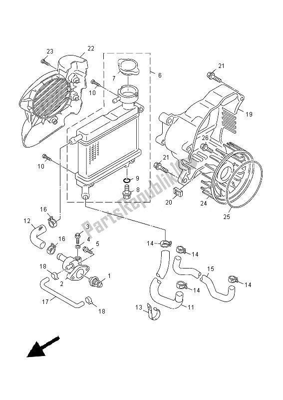 Todas las partes para Radiador Y Manguera de Yamaha YN 50 FM 2013