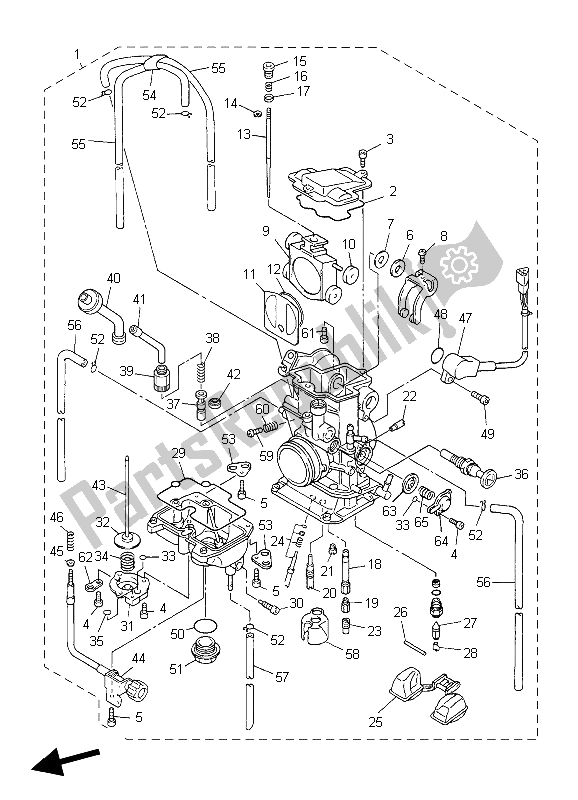 All parts for the Carburetor of the Yamaha WR 450F 2004