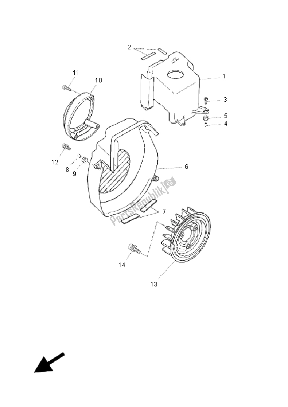 Todas las partes para Cubierta De Aire Y Ventilador de Yamaha CW 50 2008