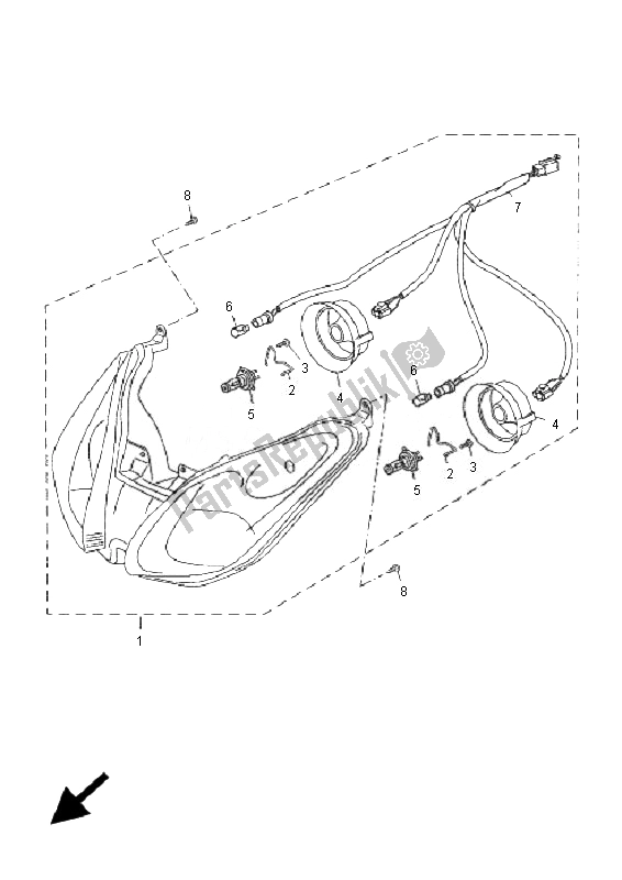 Todas as partes de Farol do Yamaha YP 125R X MAX 2007