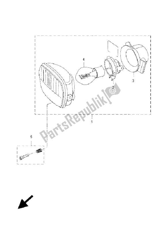 All parts for the Headlight of the Yamaha DT 50R SM 2009
