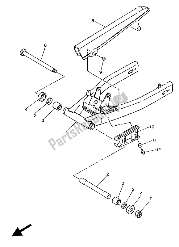 Toutes les pièces pour le Bras Arrière du Yamaha XJ 600S Diversion 1993