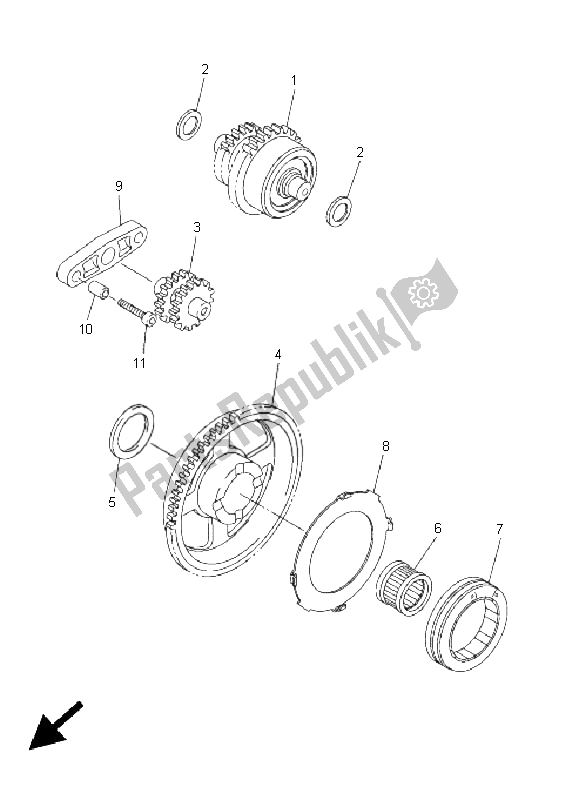 Toutes les pièces pour le Embrayage De Démarrage du Yamaha WR 250F 2005