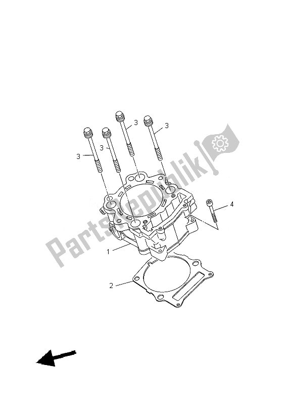 Tutte le parti per il Cilindro del Yamaha YFM 700F Grizzly FI EPS 4X4 2010