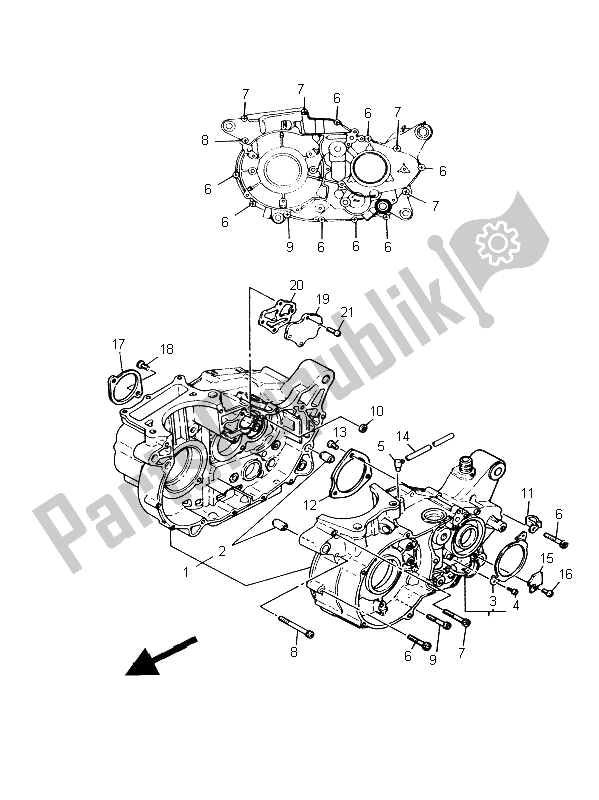 All parts for the Crankcase of the Yamaha SR 500 1995