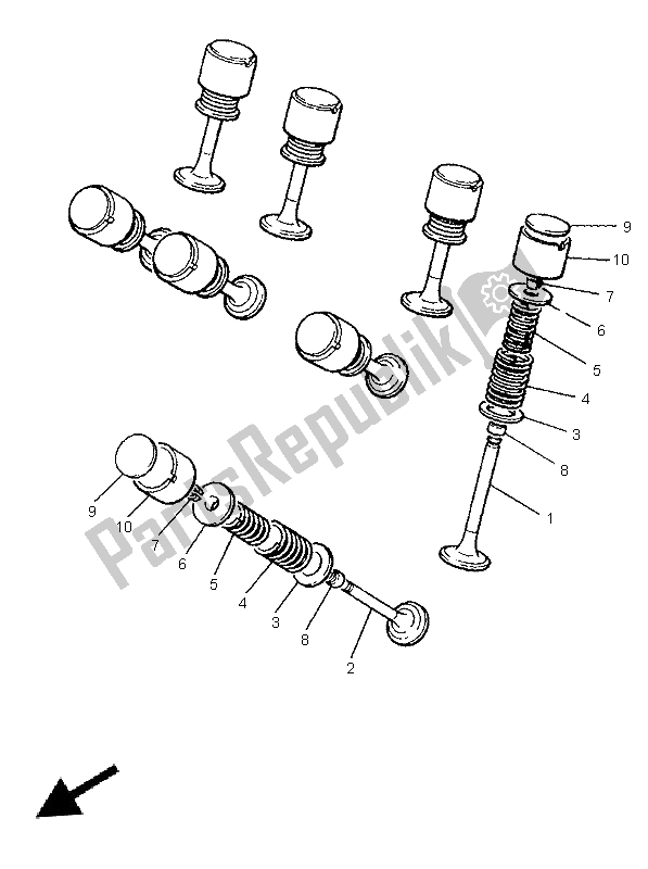 All parts for the Valve of the Yamaha XJR 1300 SP 1999