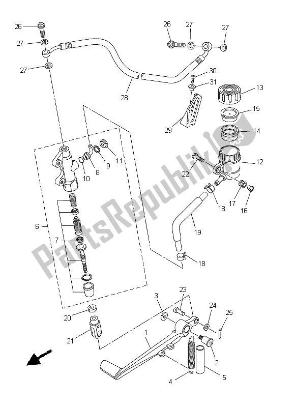 Tutte le parti per il Pompa Freno Posteriore del Yamaha YZF R1 1000 2013