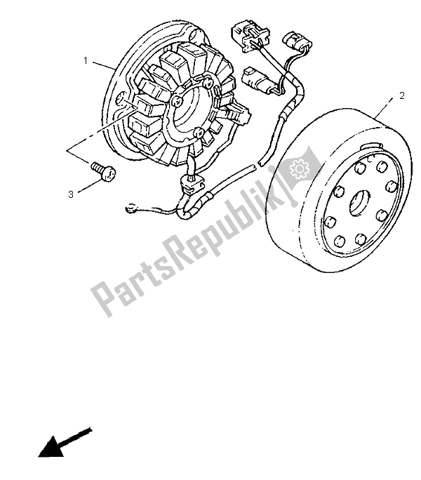 All parts for the Generator of the Yamaha SR 500 1995