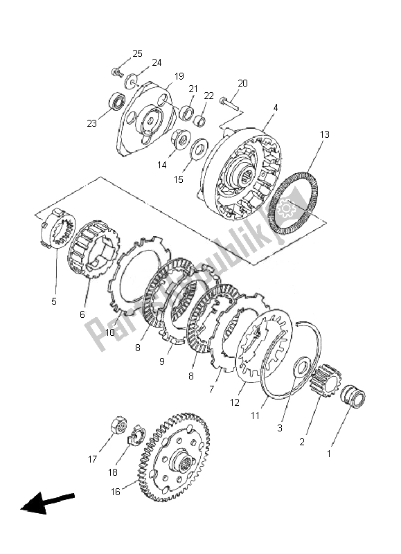 Toutes les pièces pour le Embrayage du Yamaha TT R 50E 2010