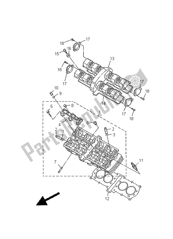 Wszystkie części do G? Owica Cylindra Yamaha FZS 600 2000