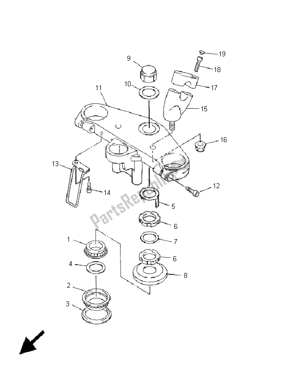 Todas as partes de Direção do Yamaha FZS 600S Fazer 2001