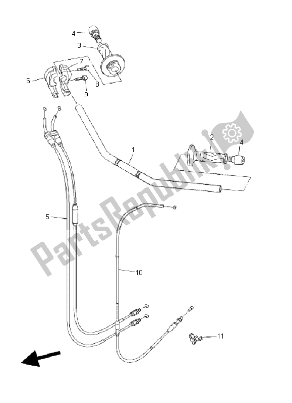 All parts for the Steering Handle & Cable of the Yamaha FZ1 S Fazer 1000 2006