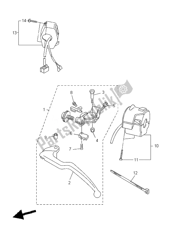 All parts for the Handle Switch & Lever of the Yamaha YZF R6 600 2007