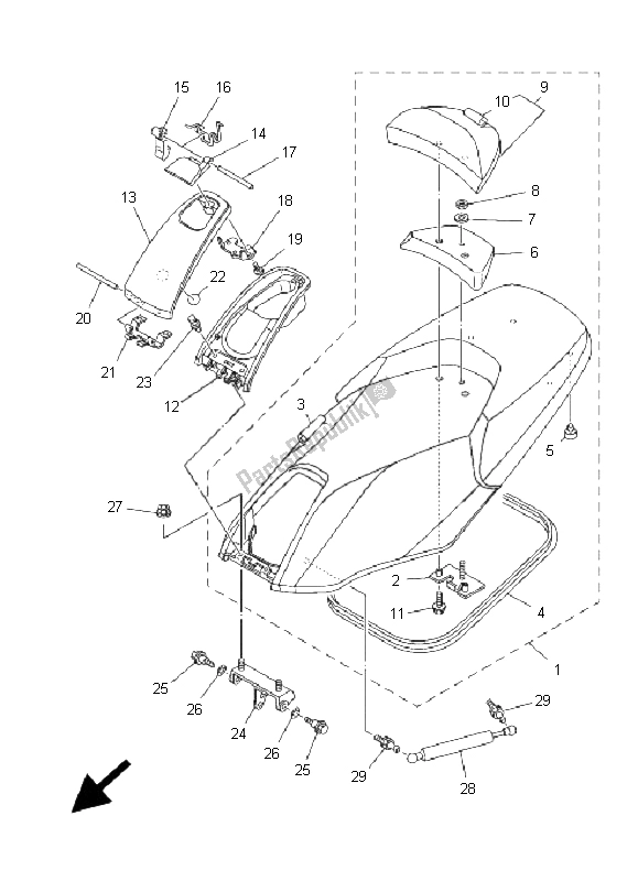 Todas las partes para Asiento de Yamaha XP 500A T MAX 2006