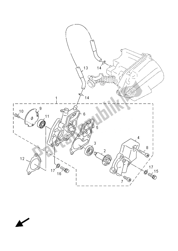 All parts for the Water Pump of the Yamaha YN 50 FU 2013