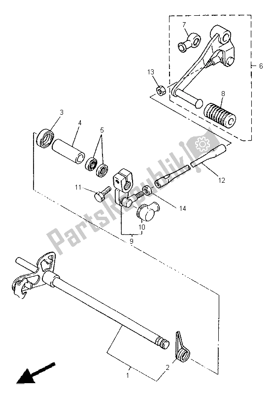 Todas las partes para Eje De Cambio de Yamaha YZF 600R Thundercat 1998