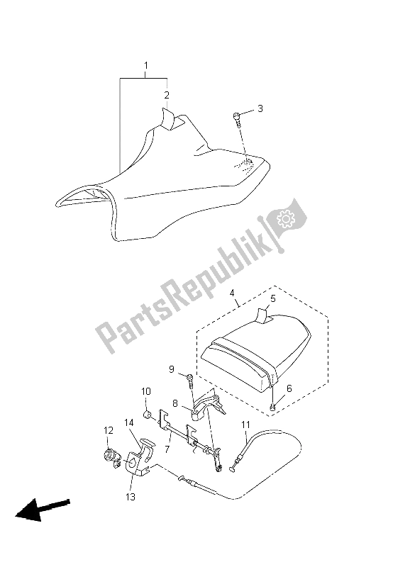 Todas as partes de Assento do Yamaha YZF R1 1000 2004