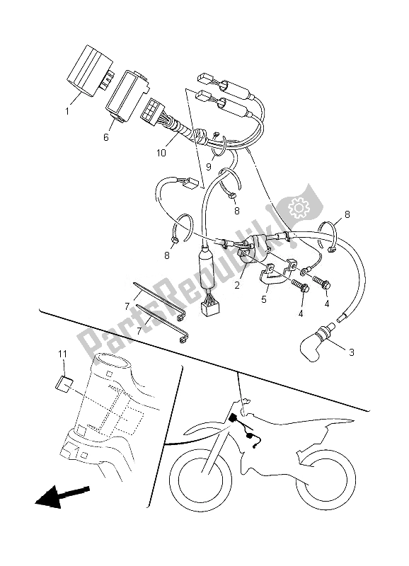 Tutte le parti per il Elettrico 1 del Yamaha YZ 125 2007