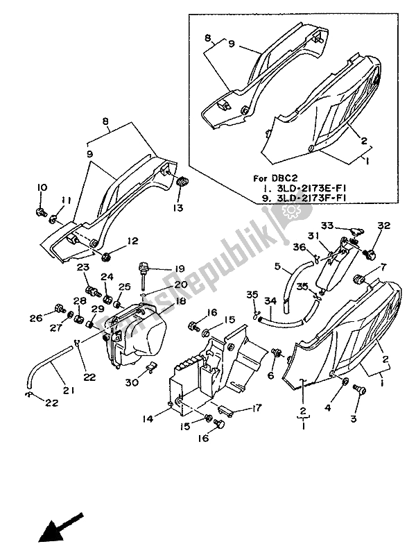 Todas las partes para Tapa Lateral Y Tanque De Aceite de Yamaha XTZ 750 Supertenere 1994