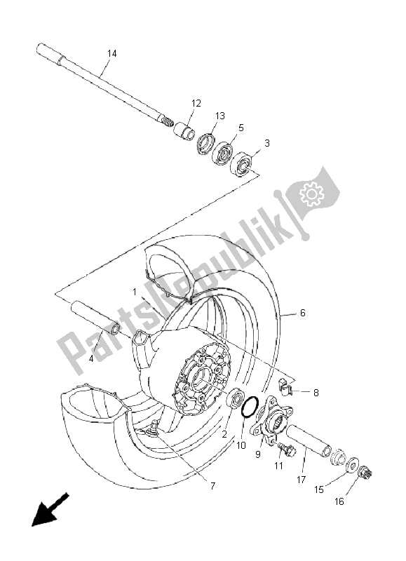 Tutte le parti per il Ruota Posteriore del Yamaha XP 500 T MAX 2005