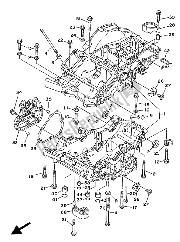 Toutes les pièces pour le Carter du Yamaha XTZ 750 Supertenere 1992